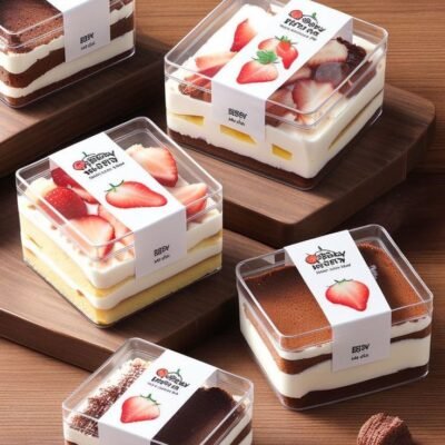 Dessert Boxes or Cake tubs.  (3.75 x 3.75 x 2.25 Inches) 10 Pcs