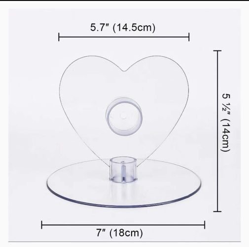 Acrylic Standing Heart Cake Stand Vertical Heart Stand