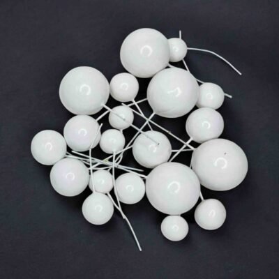White faux balls ballons for cake decoration pack of 20