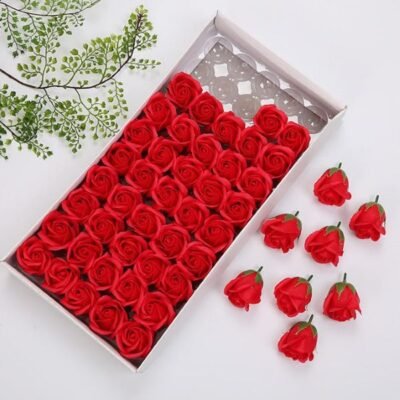 Artificial Flower /Soap Rose Dark Red color 50 pcs