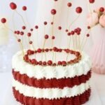 Red Pearl Crown Cake Topper