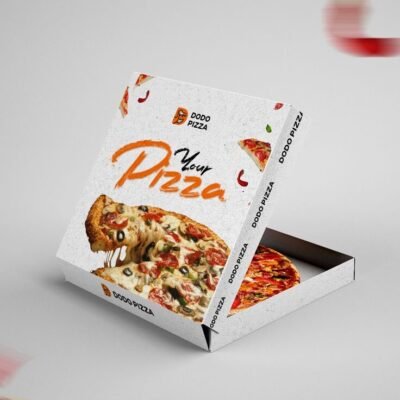 Pizza Box 8*8*2 ( Random design & colour ) Pack of 25 Pcs