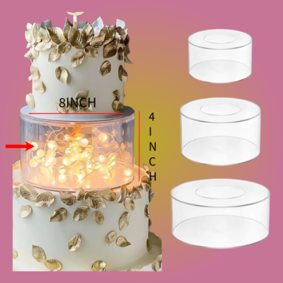 Round acrylic cake spacer.  8*4-inch