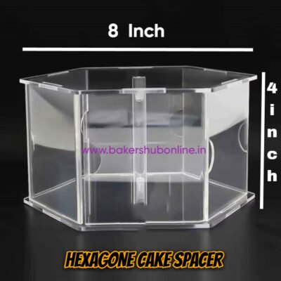 hexagonal acrylic cake spacer.  8*4-inch