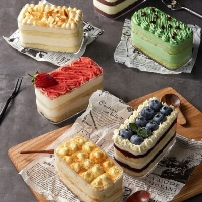 Rectangle Acrylic Dessert Box / Cake Tub (With Lid)