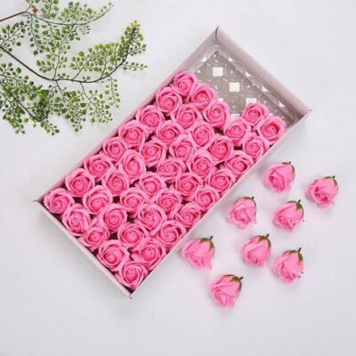 Artificial Flower /Soap Rose vibrant pink color 50 pcs