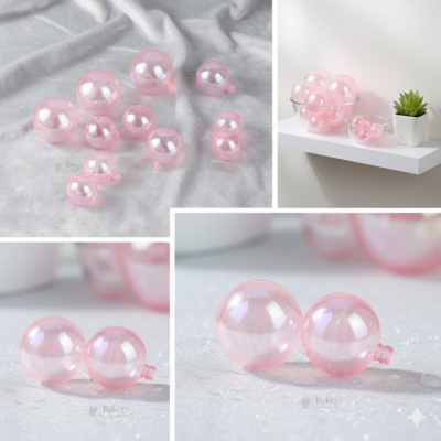 Transparent Bubble Balls Light pink Cake Toppers Mini Balloon Cake Topper /Crystal clear 12 pc pck