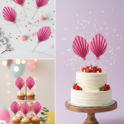 Paper Palm Leaf Artificial Cake Topper/Topper For Cake Deco