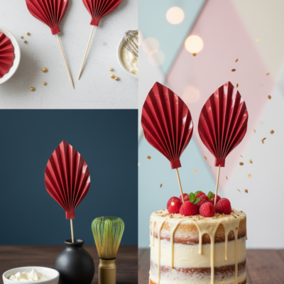 Paper Palm Leaf Artificial Cake Topper/Topper For Cake Deco