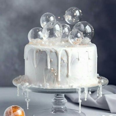 Transparent Bubble Balls Cake Toppers Mini Balloon Cake Topper /Crystal clear 12 pc pck