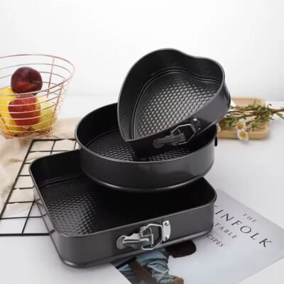 Spring Form Non Stick Baking Steel Multi Shape Cake Baking Set Combo (Set of 3)