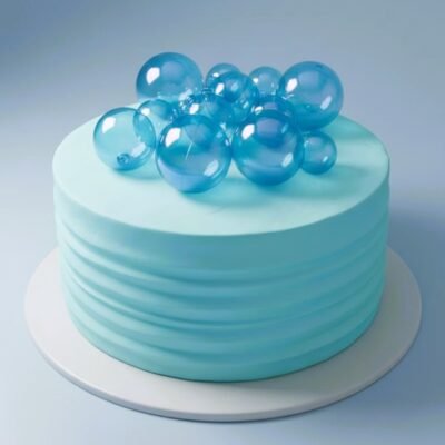 Transparent Bubble Balls Blue Cake Toppers Mini Balloon Cake Topper /Crystal clear 12 pc pck